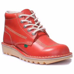 Bottines en cuir rouge pour homme - Kickers Kick Hi M
