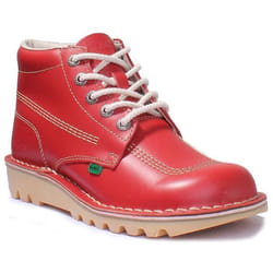 Bottines en cuir rouge pour homme - Kickers Kick Hi M