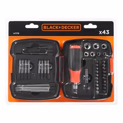 Ensemble d'outils Black & Decker A7175-XJ; 43 unités