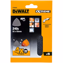 Papier de verre pour ponceuse delta DeWalt DTM3095-QZ; 93x93 mm; P240; 5 unités