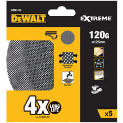S.of. pack 5 grilles a poncer ø125mm grain : 120 pour ponceuses rotoorbitales dtm3105-qz Dewalt