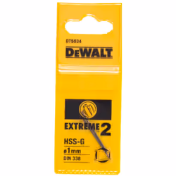 Foret en métal DeWalt Extreme2 HSS-G, DIN 338; 1x34 mm; 2 unités