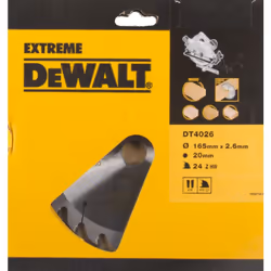 Lame de scie DeWalt; 165x2,6x20,0 mm; Z24; 25°