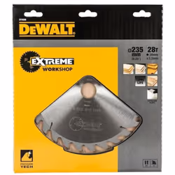 DEWALT - Lame de scie circulaire portative Extreme Workshop, 235 x 30 mm, 28 dents Caractéristiques principales du produit: L ...