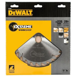 Lame de scie circulaire portative Extreme Workshop, 235 x 30 mm, 28 dents - Dewalt