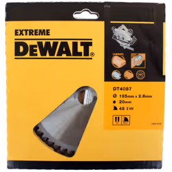 Lame de scie DeWalt; 165x2,6x20,0 mm; Z48; -5°