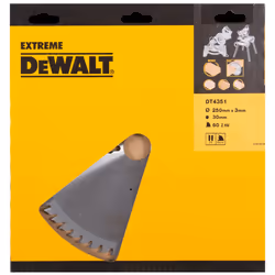 Lame de scie DeWalt; 250x3x30,0 mm; Z60; 10°