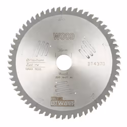 Lame de scie DeWalt DT4370-QZ; 216x30 mm; 60T