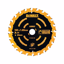 Lame de scie DeWalt; 165x1,65x20,0 mm; Z24; 18°