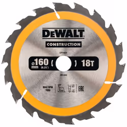 Lame de scie DeWalt DT1931-QZ; 160x20 mm; 18T