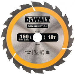 Lame de scie DeWalt DT1931-QZ; 160x20 mm; 18T