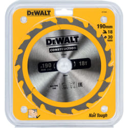Lame de scie DeWalt Construction; 190x30 mm; Z18