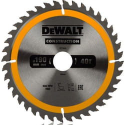 Lame de scie DeWalt Construction; 190x30 mm; Z40