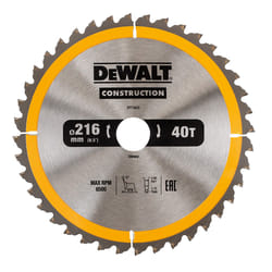 Lame de scie DeWalt; 216x2,6x30,0 mm; Z40; -5°
