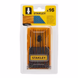 Stanley STA28160-XJ, Lames de scie sauteuse, Métal, Bois, Acier rapide, 16 pièce(s), Ampoule