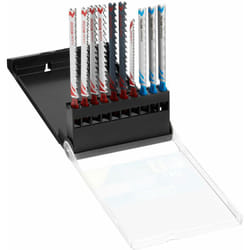 Stanley Coffret de 10 lames de scie sauteuse : 7 lames bois HCS et 3 lames métal HSS. Attache en T STA29240-XJ