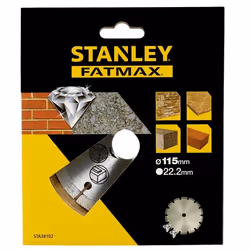 Disque articulé diamant pour la coupe sèche et humide Stanley STA38102-XJ; 115x22,23 mm