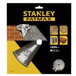 Disque à tronçonner diamanté segmenté 230 mm Description Lame de coupe diamantée segmentée 230 mm - Coupe en briques, tuiles, ...