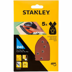 Stanley 5 abrasifs corindons qualité supérieure Mouse grain 240 STA31019-XJ