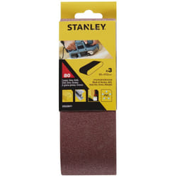 Stanley - 3 bandes abrasives. 65 x 410 mm. Grain 80. STY-STA33071-XJ