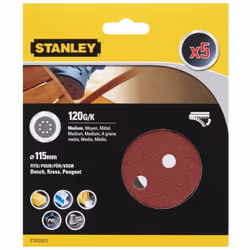 5 disques ø 115 mm Description 5 disques ø 115 mm. Pour ponceuses orbitales rotatives. Bois, peinture, vernis, plâtre, métal  ...