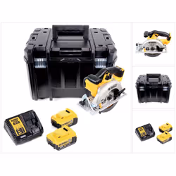 Contenu de la livraison: - 1x DeWalt DCS391 scie circulaire à main sans fil - 2x Dewalt DCB182 batterie 4,0 Ah - 1x DCB 113 c ...