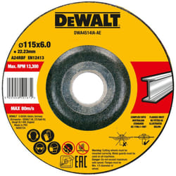 Dewalt - Meule concave pour métal, 115 x 6 x 22,23 mm DWA4514IA-AE