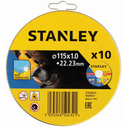 Stanley - 10 disques à tronçonner inox 115x1,0x22,23mm STY-STA38252-XJ