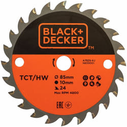 Black&decker - Lame de scie circulaire tct 85x10 24T - Noir+Decker A7525-XJ