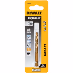 Foret en métal DeWalt Impact Titanium; 6x37/80 mm