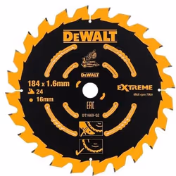 Scie circulaire DeWalt; 184x1,6x16,0 mm; Z24; 7°