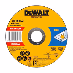 Disque abrasif DeWalt DT42335TZ; 115x1,2 mm; 10 unités