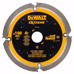 Lame de scie pour plaques de fibres de ciment DeWalt; 190x1,8x30,0 mm; Z4; 12°