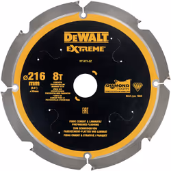 Lame de scie pour plaques de fibres de ciment DeWalt DT1473-QZ; 8T; 216x30 mm