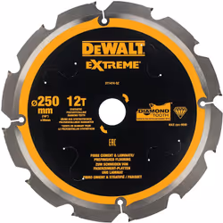 Lame de scie pour plaques de fibres de ciment DeWalt DT1474-QZ; 250x30 mm; 12°