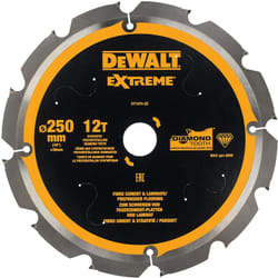Lame de scie pour plaques de fibres de ciment DeWalt DT1474-QZ; 250x30 mm; 12°