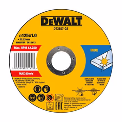 DeWALT DT3507-QZ, Disque de coupe, Moyeu plat, Acier, DeWALT, 12,5 cm, Jaune