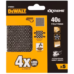S.O.F. Lot De 5 Ponçages 1/4 Grit 40 Mesh Pour Ponceuses Orbitales Dewalt Dtm8663-Qz. Les Feuilles De Ponçage Mesh Ont Une Du ...