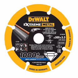 Lame de scie pour le métal DeWalt; 305x3,3x25,4 mm