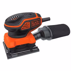 Black &amp; Decker KA450-QS, Ponceuse orbitale, Pince, Noir, Orange, Plastique, 16000 tr/min, 2 mm