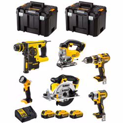 Description générale Le pack DeWALT DCK699M3T comprend 6 outils électroportatifs professionnels, parfaits pour vos projets de ...