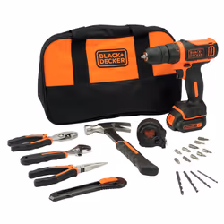 Black & Decker BDCDD12HTSA-QW perceuse Sans clé Noir, Orange