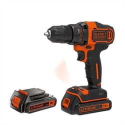 Black & Decker BDCDD186KB perceuse Sans clé Noir, Orange