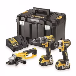 Ensemble d'outils DeWalt (DCD796 + DCF887 + DCG412); 18 V; 2x5,0 Ah accu.