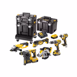 Ensemble d'outils Dewalt DCK654P3T (DCD796 + DCF887 + DCG412 + DCS355 + DCS391 + DCB273); 18 V; 3x5,0 Ah accu.