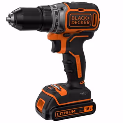 Black &amp; Decker BL186KB-QW, Perceuse à poignée pistolet, Sans brosse, 1650 tr/min, 2,5 cm, 410 tr/min, 52 N·m