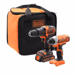 Black &amp; Decker BCK21S1S-QW, Perceuse à poignée pistolet, Batterie, 18 V