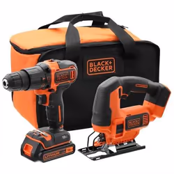 Black &amp; Decker BCK22S1S-QW, Perceuse à poignée pistolet, 1 cm, 1400 tr/min, 2,5 cm, 1 cm, 360 tr/min