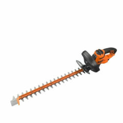 Black & Decker Black+Decker Elektro-Heckenschere (600W, 60 cm Schwertlänge, 25 mm Schnittstärke, Bügel-Zweithandgriff und transparentem Handschutz, für große Hecken) BEHTS501