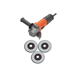 Black & Decker BLACK+DECKER BEG110A3-Qs Meuleuse d'Angle 3 Disques, 750 W, Noir, 115 mm
